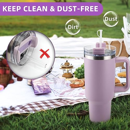 Miniatura 4 de Juego de 4 tapones de silicona a prueba de derrames para Stanley de 4030 onzas, vaso The Quencher H2.0 Flowstate con asa para Stanley, accesorios