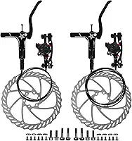 Freios hidráulicos, freios hidráulicos MT200 para Ebike, discos de 160 mm/6,3 pol., kit de freio a disco hidráulico de pistão duplo, peças de liga de alumínio com ferramentas, bicicleta dobrável