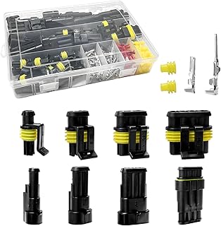 352 PCS Waterproof Car Electrical Connector, 1/2/3/4 Male & Female Pin Wire Connector Terminal Plug Kit, Automotive Electrical Plug Wire Connectors for Motorcycle Marine Boat