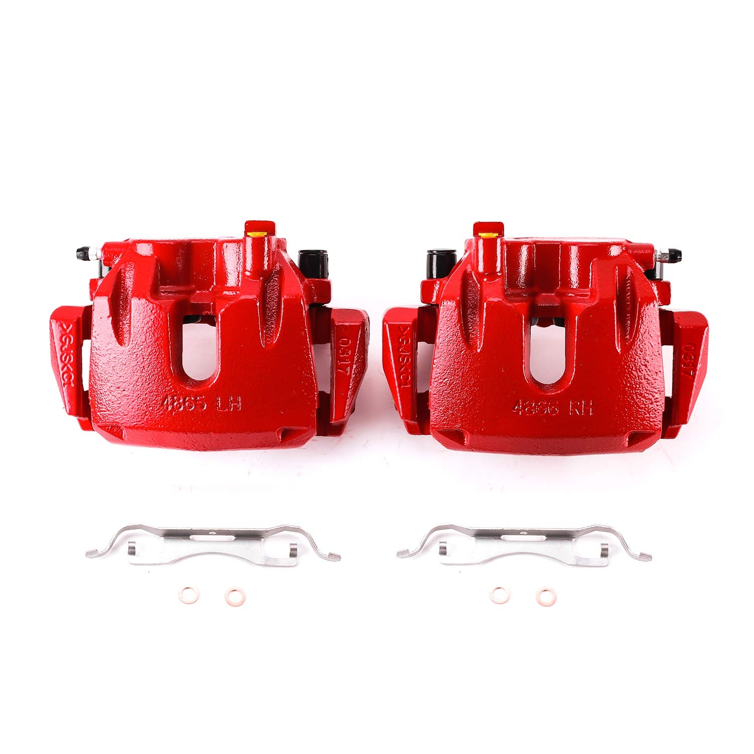 Amazon.com: PowerStop Front Red Powder Coated Brake Caliper Pair