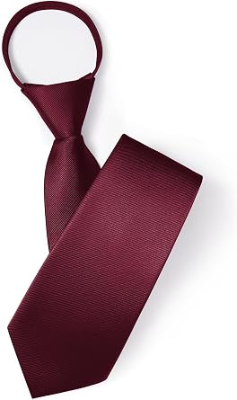 HISDERN Zipper Ties for Men Mens Solid Color Adjustable Neck Tie Formal Business Silk Pretied Neckties Wedding Party Graduation