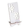 DULI MDF Wooden Lasercut Portable Mobile Stand & Holder (Lotus Silver)
