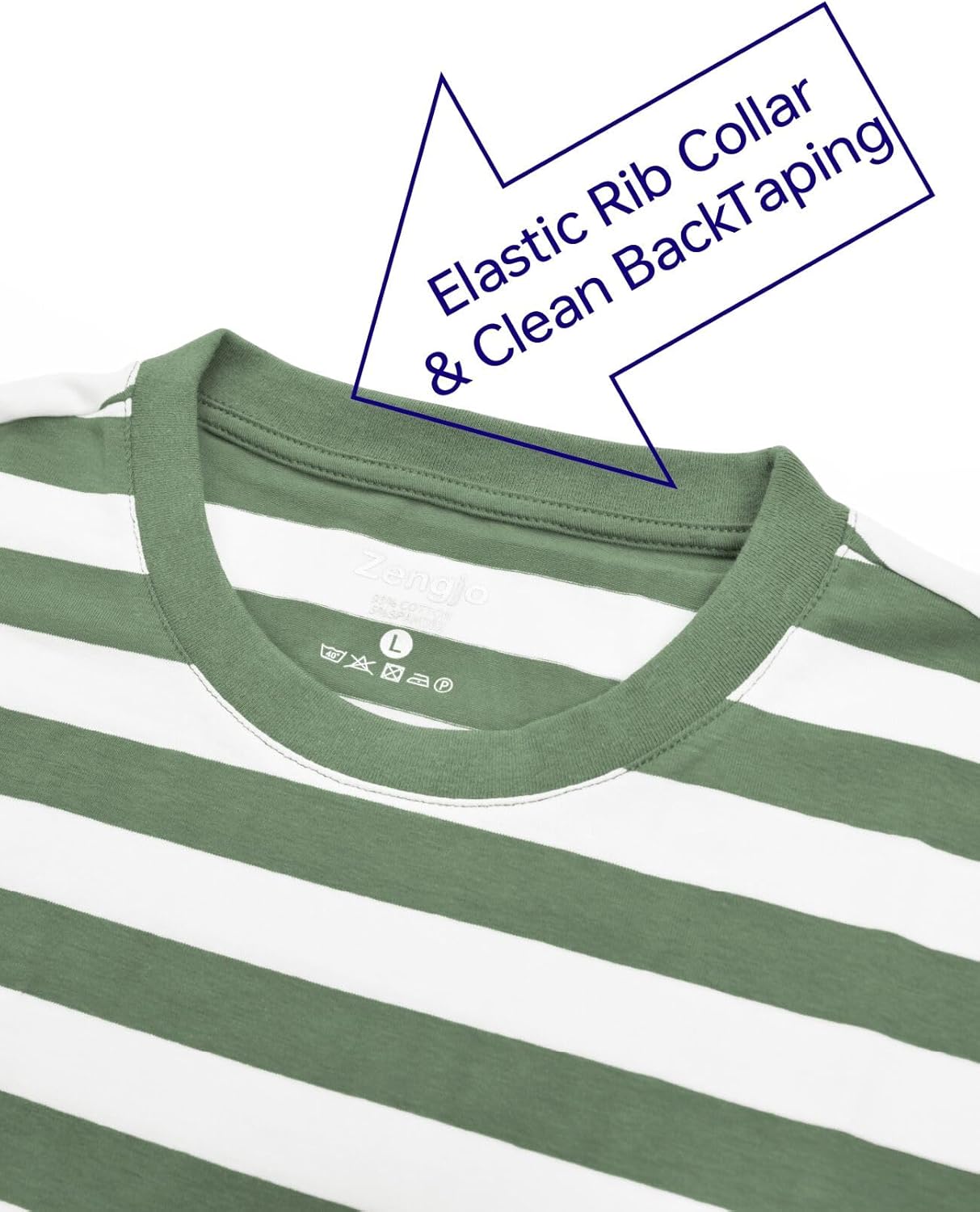 Zengjo Mens Striped Shirt Short Sleeve T-Shirts - Image 5