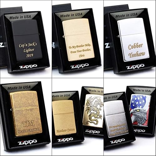 Miniatura 6 de Encendedor Zippo personalizado padrinos de boda (204 latón macizo)