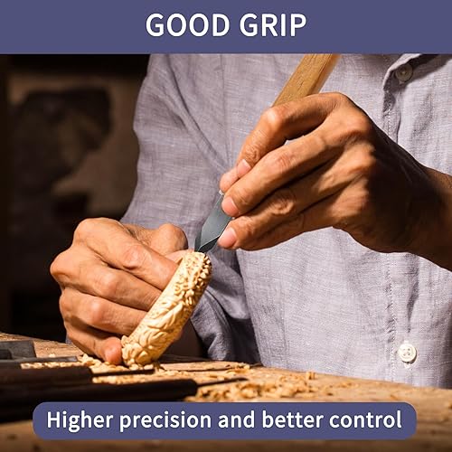 Miniatura 4 de Paquete de 2 cuchillos de marcado para carpintería con hoja de acero de alto carbono, cuchillo de doble bisel para marcado preciso, herramienta de