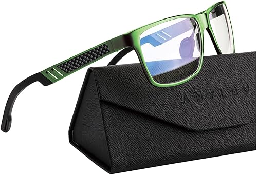 Miniatura 12 de ANYLUV Gafas de bloqueo de luz azul para hombre, gafas de juegos de computadora, ligeras, de metal Al-Mg, protección ocular antifatiga ocular