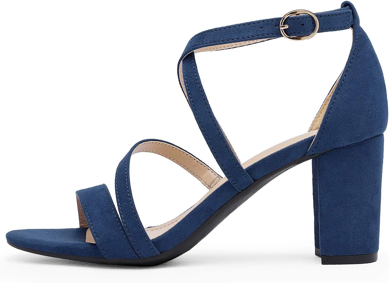 DREAM PAIRS Women’s Ankle Strap Dress Pump Low Chunky Heel Sandals - Image 5