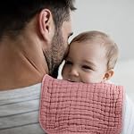 Looxii Muslin Burp Cloths 100% Cotton Muslin Cloths Large 20''x10'' Extra Soft and Absorbent 6 Pack Baby Burping Cloth for Boys and Girls Gradient Pink