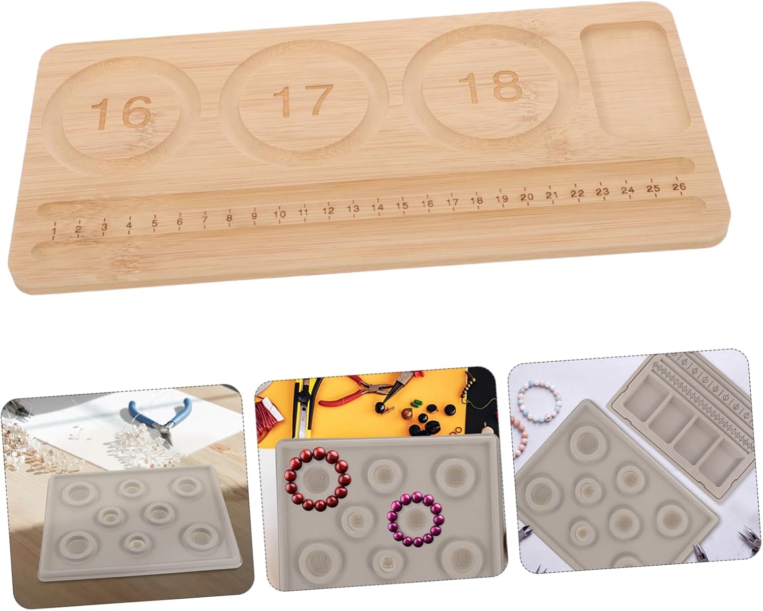UTHCLO Bead Mat for Jewelry Making Multi-Functional Bead Board Tray Necklace Design Board