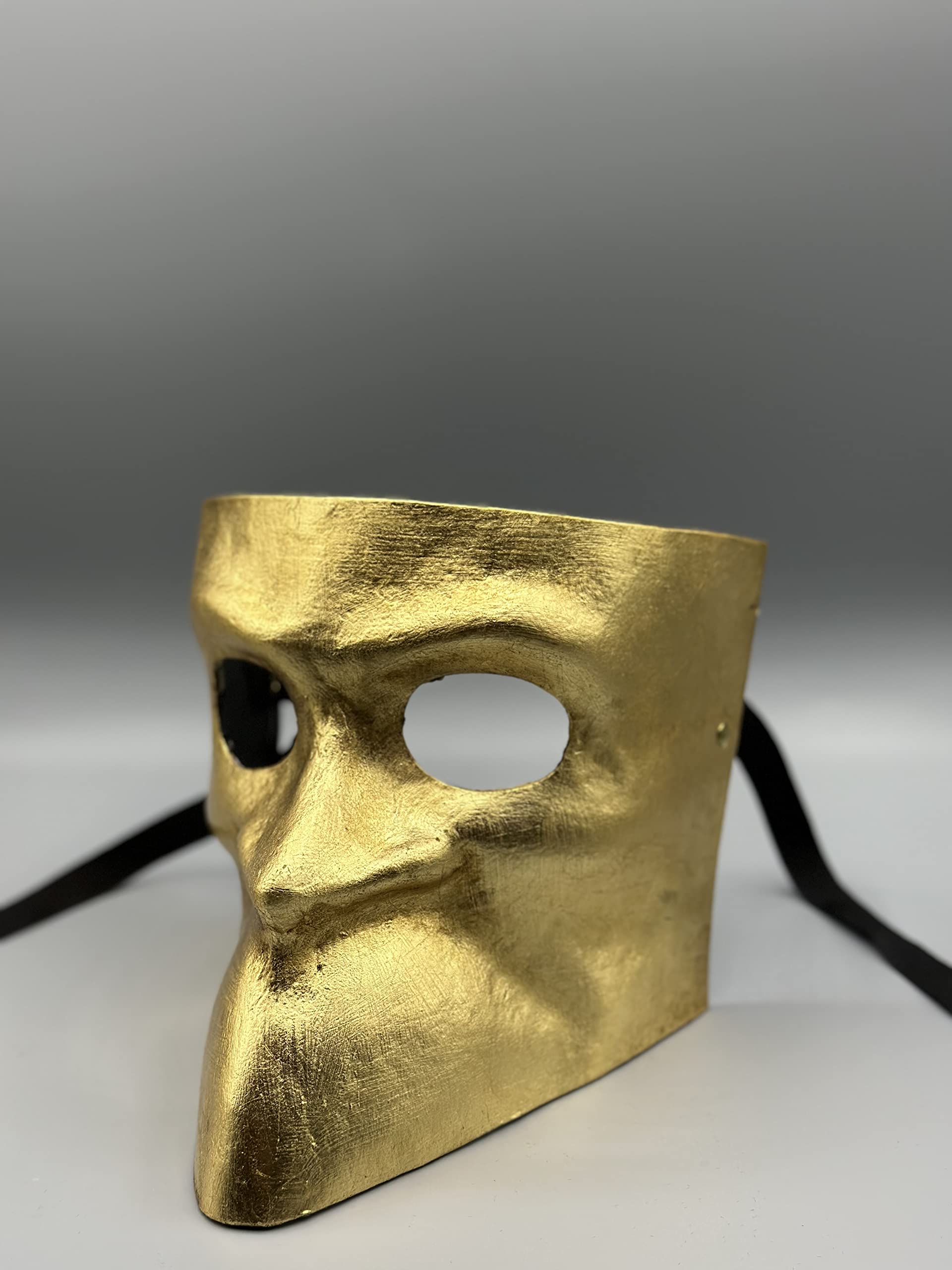 Maschera Bauta in oro - Maschera veneziana - Maschera di Carnevale - Maschera di Gala