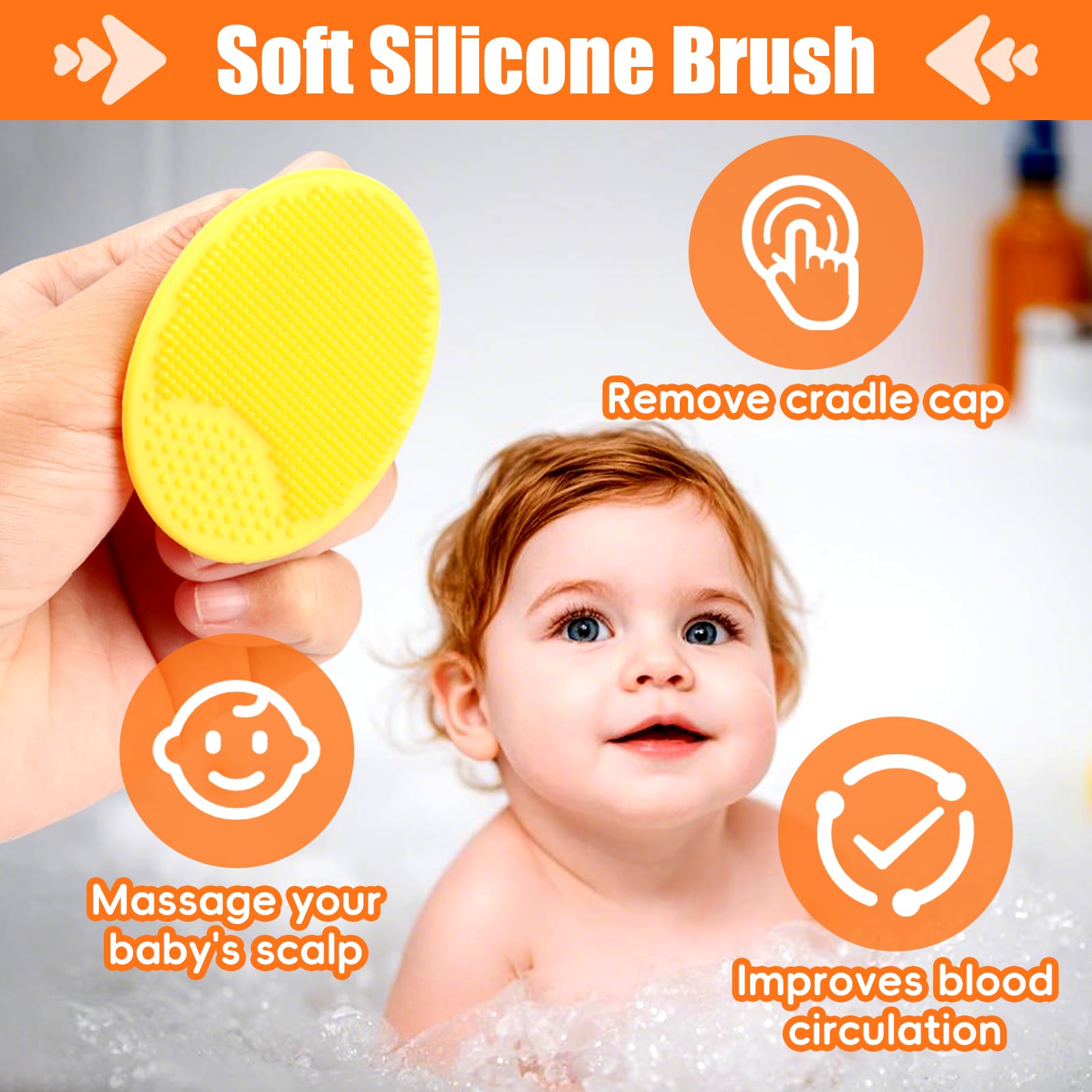 Baby Hair Brush 5-Piece Baby Cradle Cap Set Soft Brushes Combs