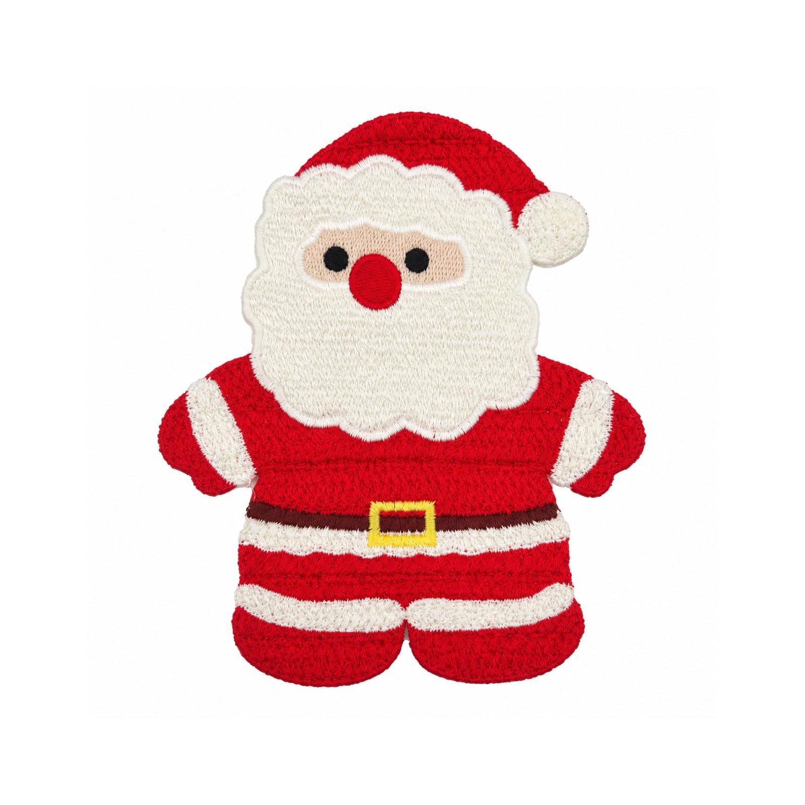 HOQBFSN Large Santa Claus Embroidered Iron On Patch, Fluffy Christmas Father Sew On Applique Patch, Festive Xmas Decorative Motif for Clothes Jackets Backpacks Hats, DIY Garment Repair & Winter Holida