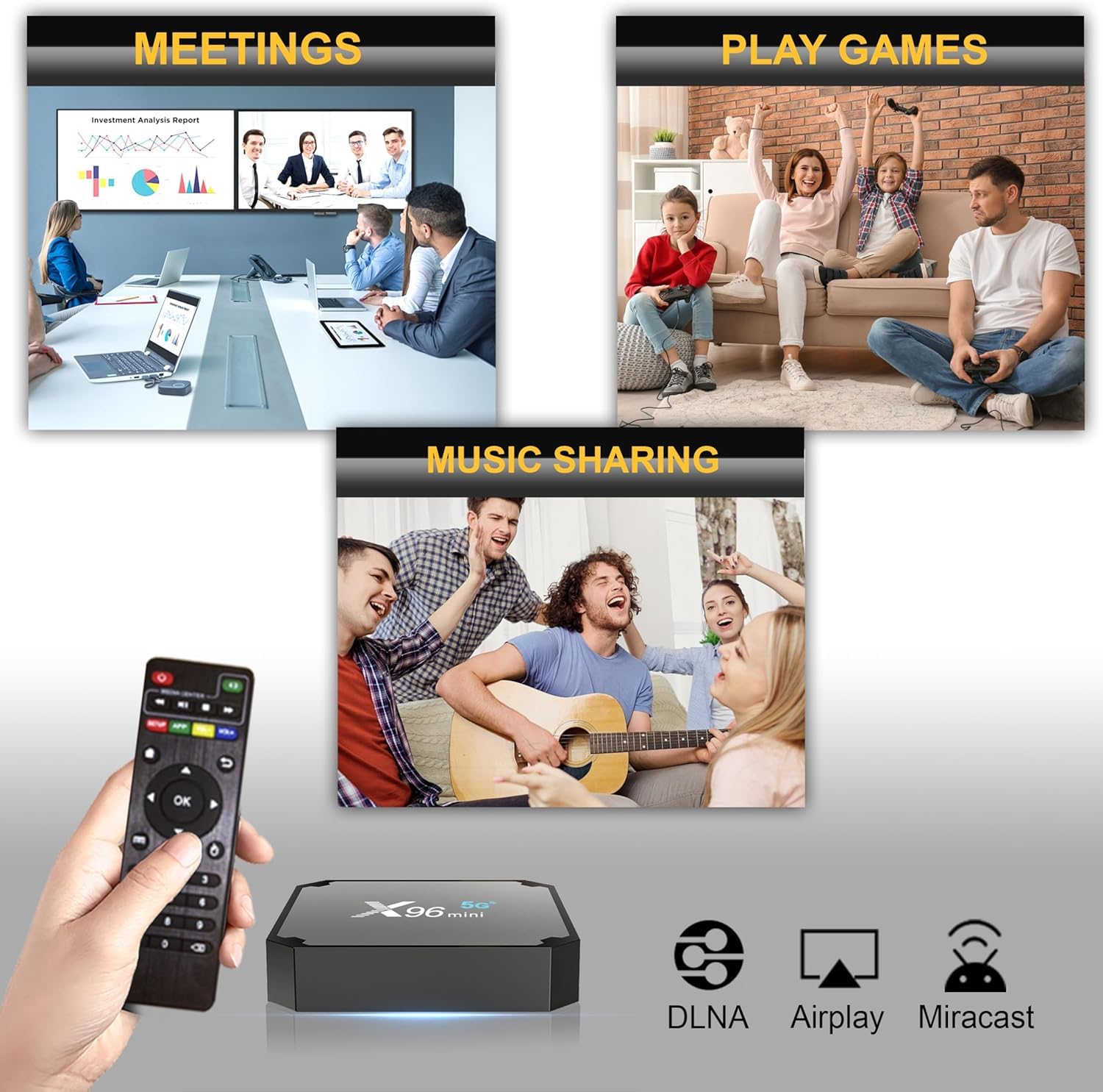 2026 Caja IPTV, TV Box Reproductor Multimedia de Transmisión Android 11.0/Caja TV 4K con Amlogic S905W2 Quad-Core chipset, 64 bits 2GB/16GB,WiFi,4K HD,H.265, Smarters Pro, X96Q