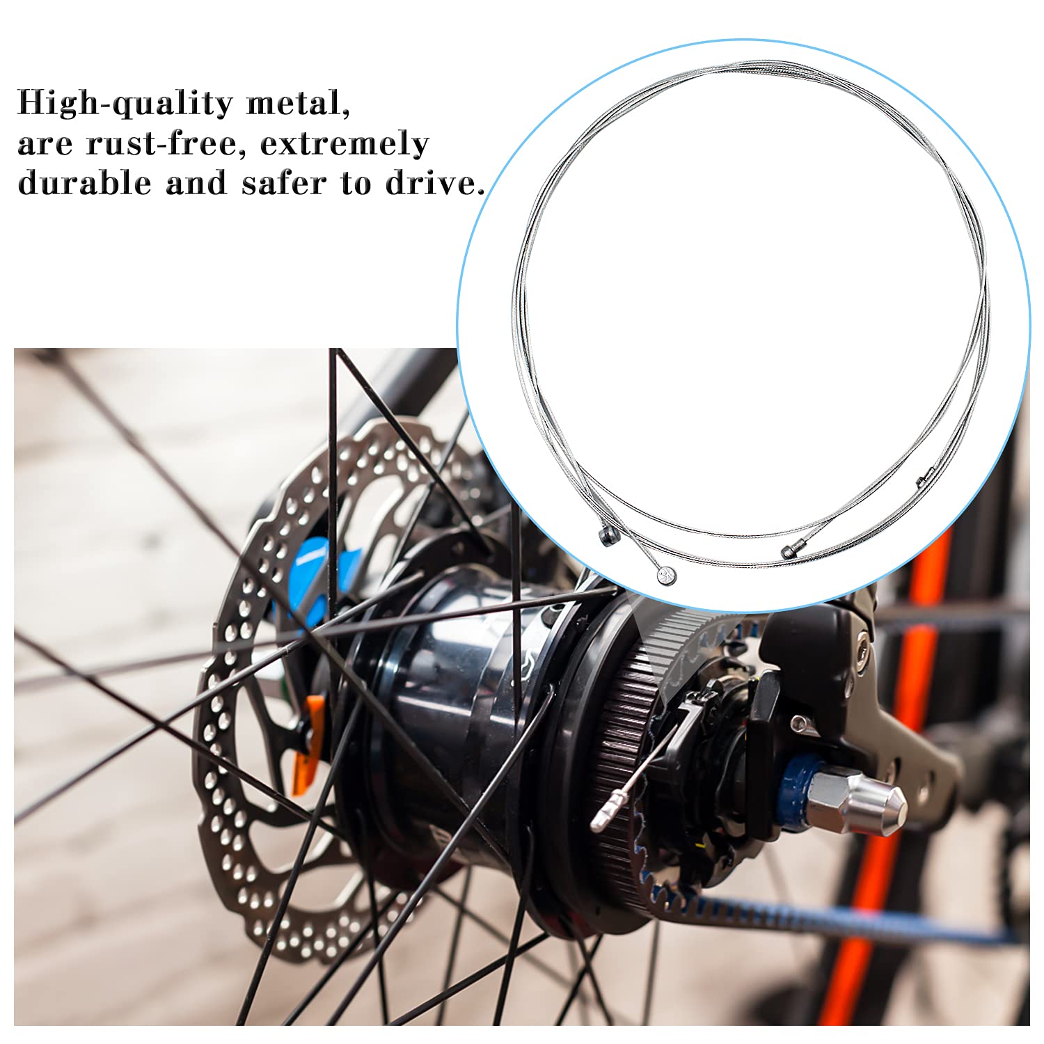 Kit Câbles Frein Et Dérailleur Vélo MytaYt - 4 Câbles + Embouts + Capuchons - Universel VTT/Route