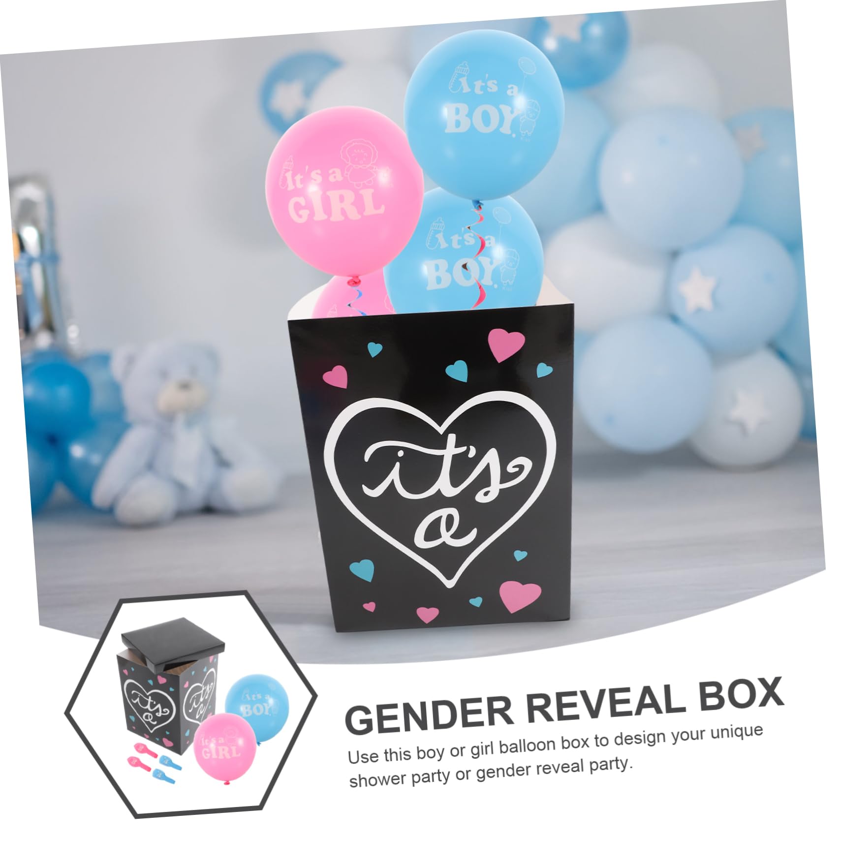 Set Gender Reveal in Carta Palloncino per Shower Party e Decorazioni per Feste di Nascita Maschio o Femmina