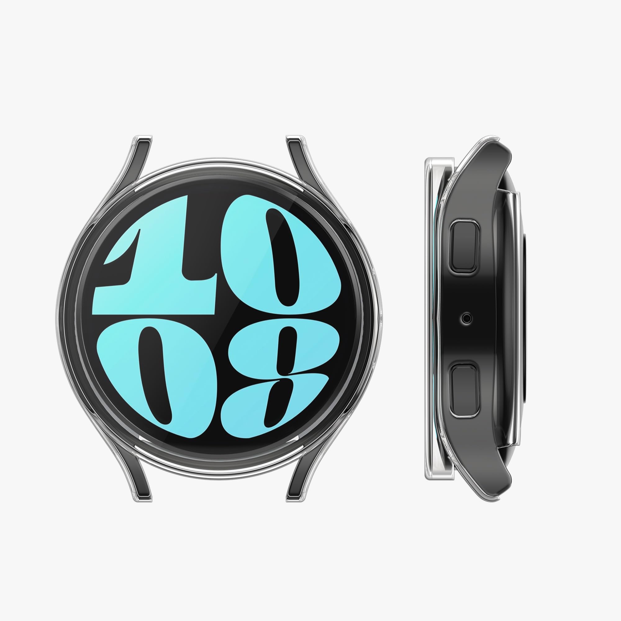 kwmobile Etui kompatybilne z Samsung Galaxy Watch 6 40 mm obudowa - 2X silikonowa ramka ekranu do trackera fitness - przezroczysta