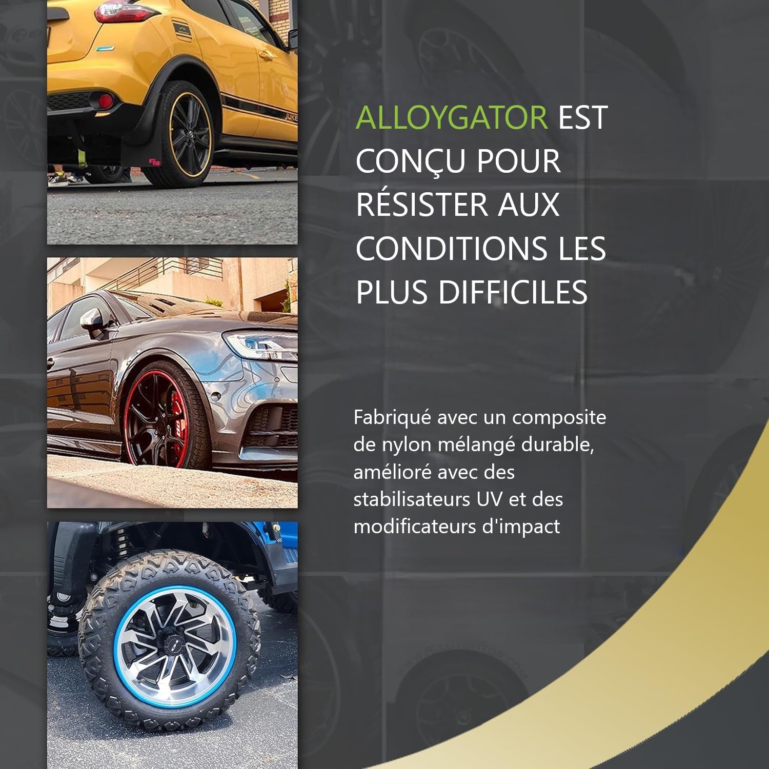 AlloyGator Protection Jantes Voiture Argent – Prévient Les Rayures et Éraflures de Bordure | S’adapte aux Jantes 24” | Compatible avec Tous Les Véhicules | Installation sans Colle | 15 Couleurs