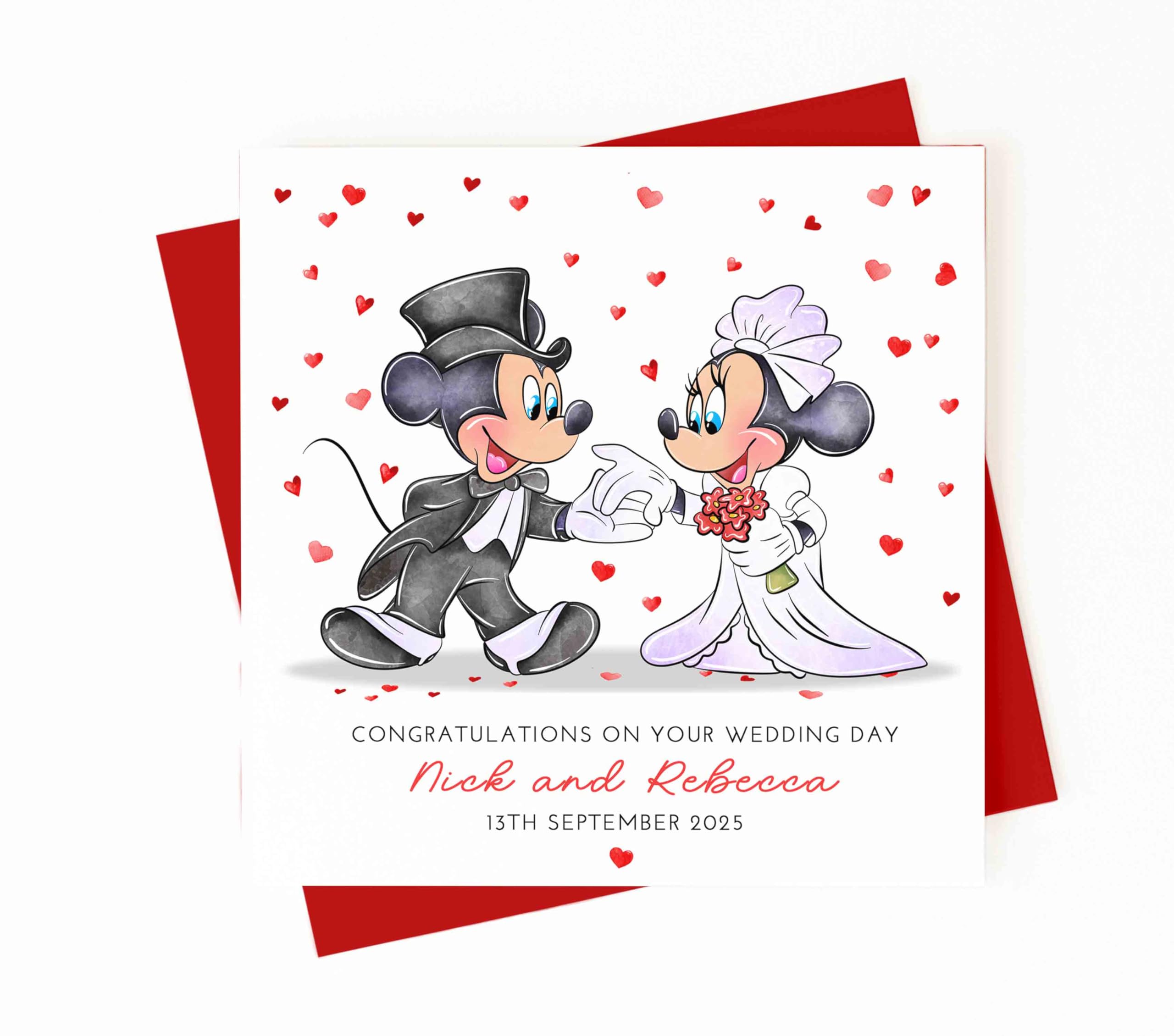 Vintage Mouse Wedding Card - Personalised, Mr & Mrs, Personalised Wedding Gift.