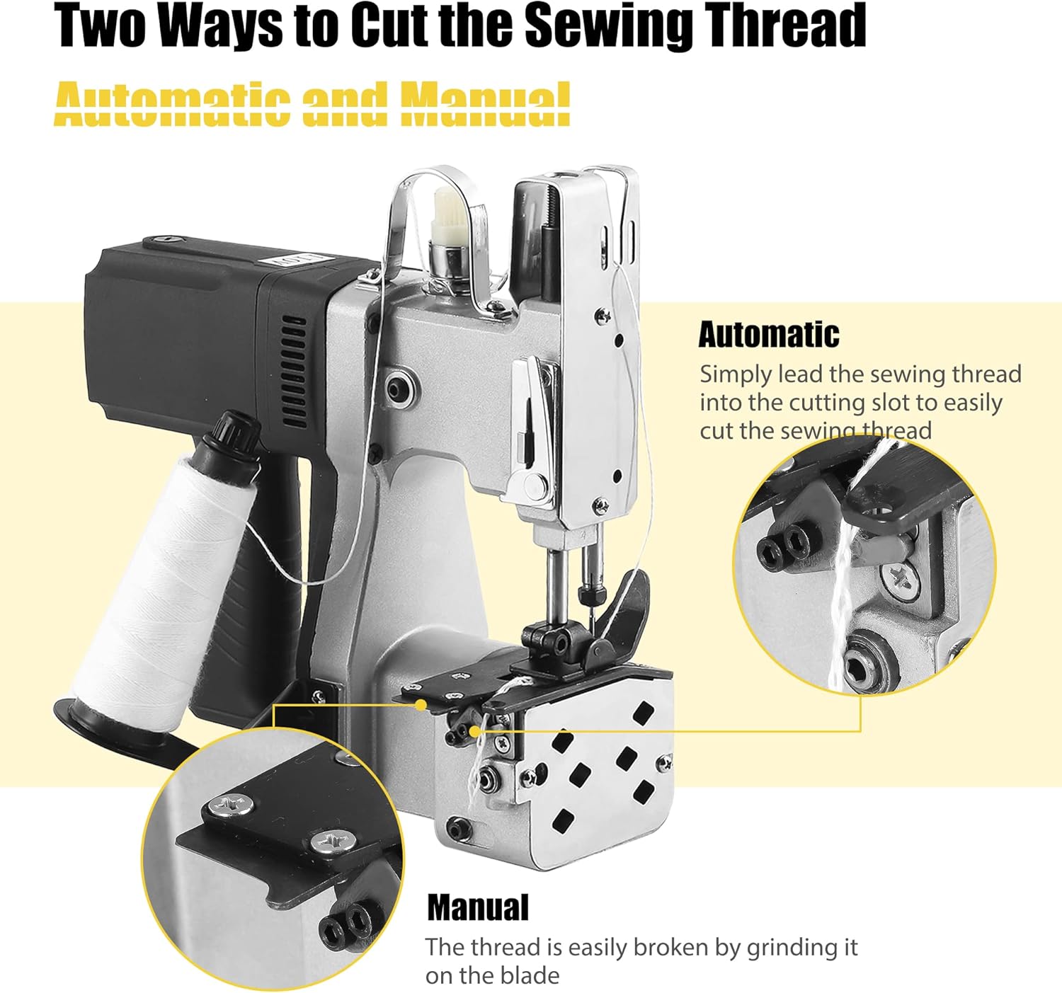 Bag Sewing Machine 2s/bag Bag Closing Machine Portable Bag Closer 6.4Lbs Automatic Woven Bag Sewer Packing Machine for Packing Bags Non-woven Fabrics Leather