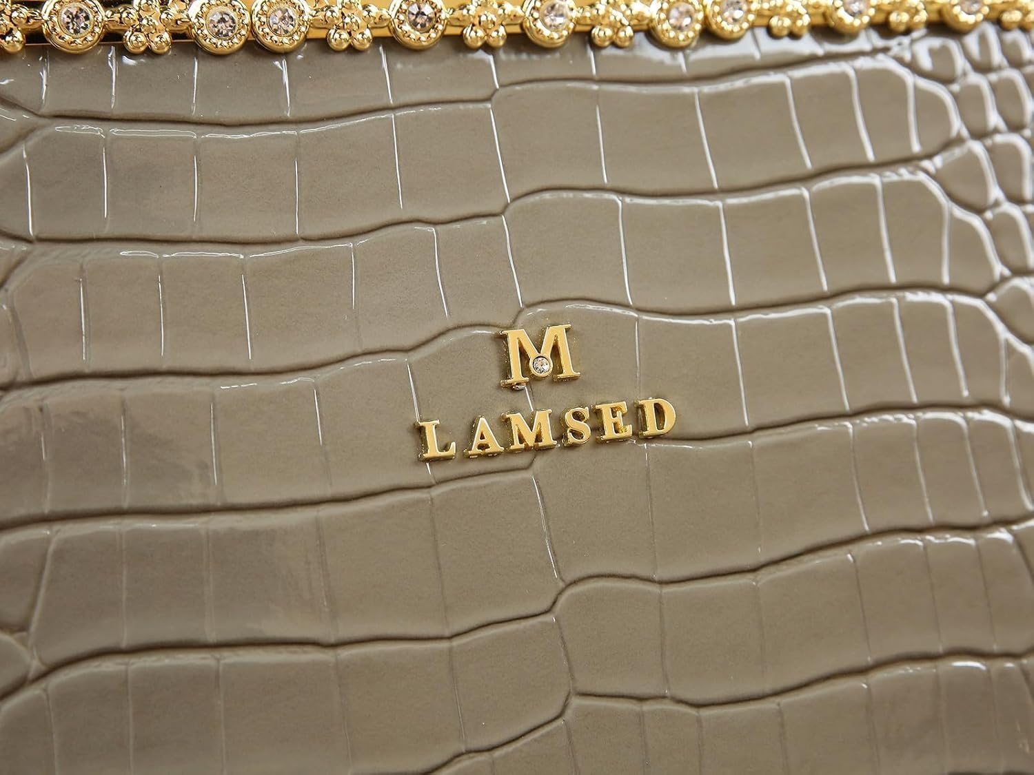 Crocodile Pattern Leather Women's Bag Diamonds Clip Top Handle Satchel Crossbody Handbags Evening Bag Purses Shoulder Bags