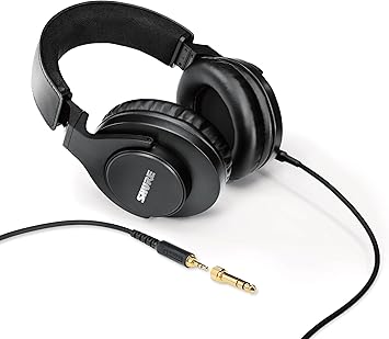 Shure SRH440A Over-Ear Wired Headphones for Monitoring & Recording, Professional Studio Grade, Enhanced Frequency Response, Work with All Audio Devices, Adjustable & Collapsible Design - 2022 Version