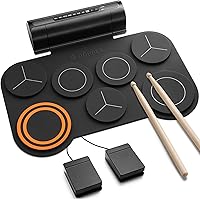 Donner DED-20 Roll-Up Electronic Drum Set: 7 Quiet Pads, Built-in Speakers, 40 Free Lessons - Kids Beginner Gift
