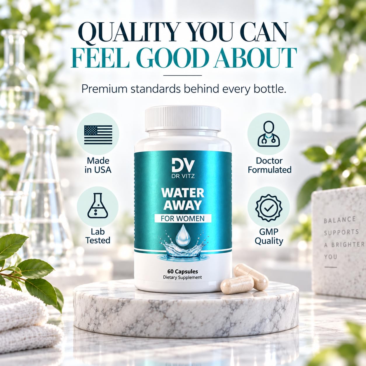 Water Away Diuretic Water Pills for Women, 60 Capsules — Amazon image 8