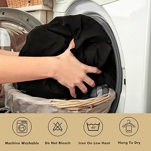 Miniatura 5 de Fixwal Paquete de 8 manteles rectangulares color negro para mesa rectangular, 60 x 102 pulgadas, manteles de tela de poliéster rectangulares,