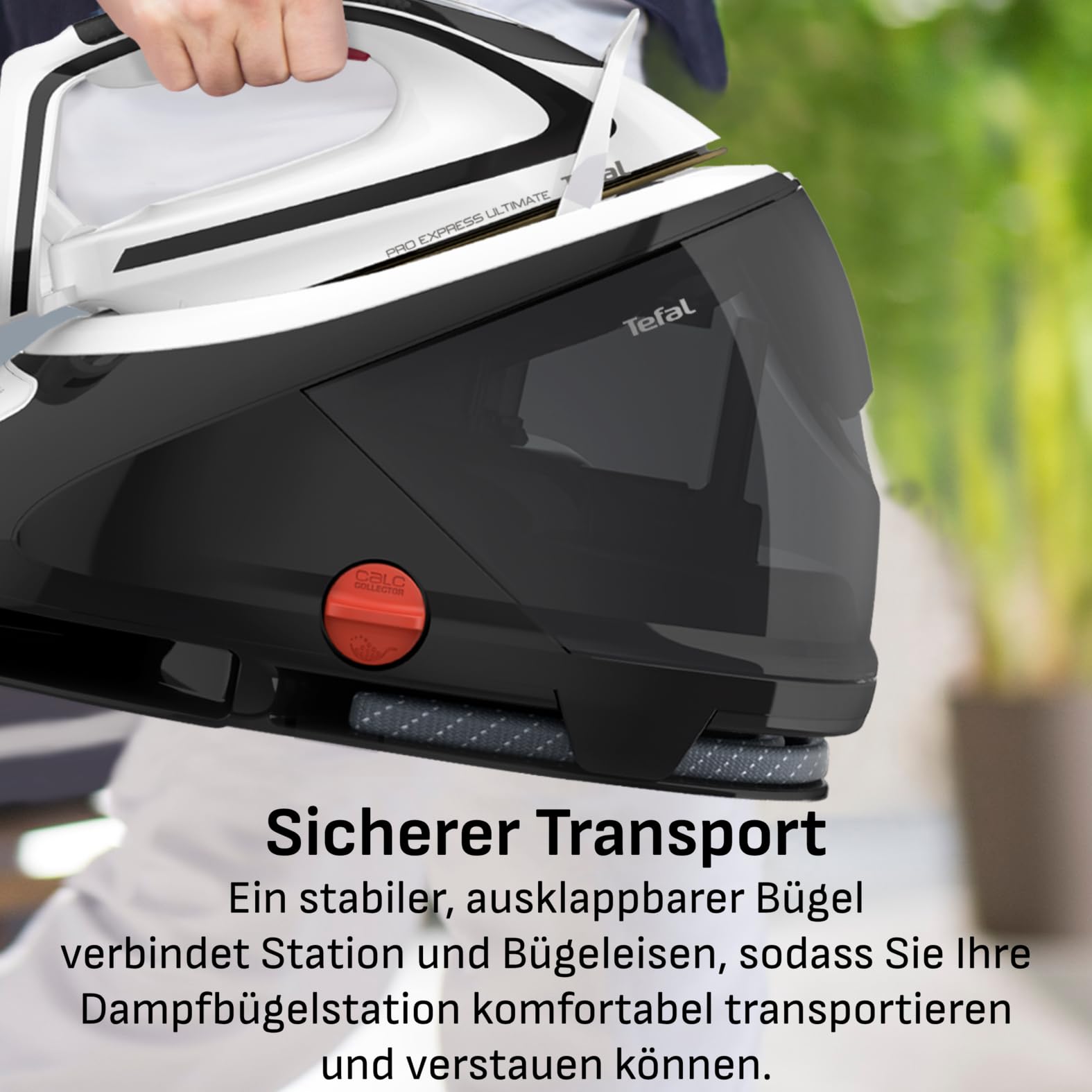 Tefal Pro Express Ultimate Dampfbügelstation, starker 8-Bar-Druck, Dampfstoß: 520 g/Min., 1,9 L Wassertank, Antikalk-Kollektor, Anti-Tropf-System, Bügeleisen Dampfstation, schwarz/weiß, GV9550