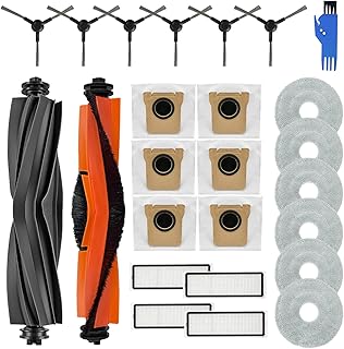 25 pièces d'Accessoires pour Xiaomi X20 Max / X20 Pro robot, 1 Brosse Principale, 1 Brosse Principale en Caoutchouc, 4 Filtres, 6 Serviettes, 6 Sacs de Poudre, 6 Brosses Latérales