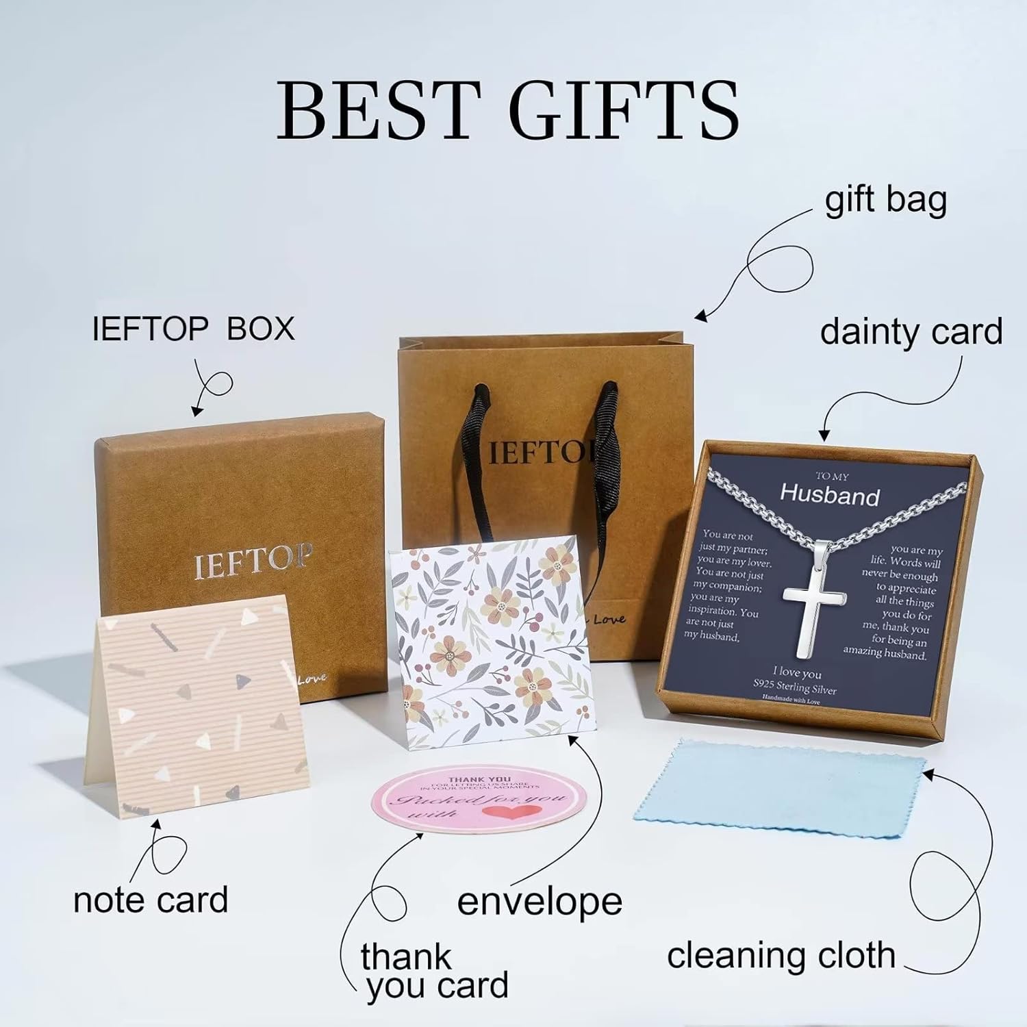 Cross Necklaces Gifts for Men Him, S925 Sterling Silver Pendant Box Chain Cross Necklace Religious Baptism Gifts for Men Grandson Son Anniversary Birthday Gifts for Dad Husband - Image 7