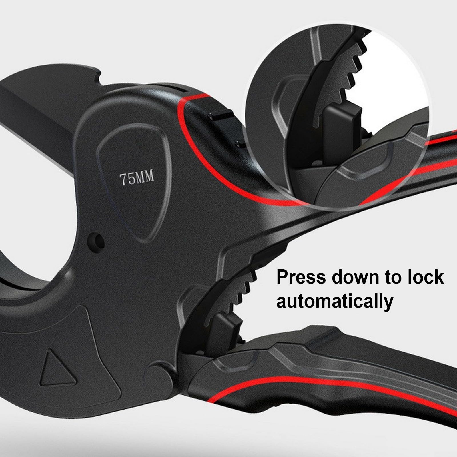 Tijeras de tubo de PVC con mango ergonómico para cortes sin esfuerzo en tubos de 0 75 mm sin rebabas (75 mm)