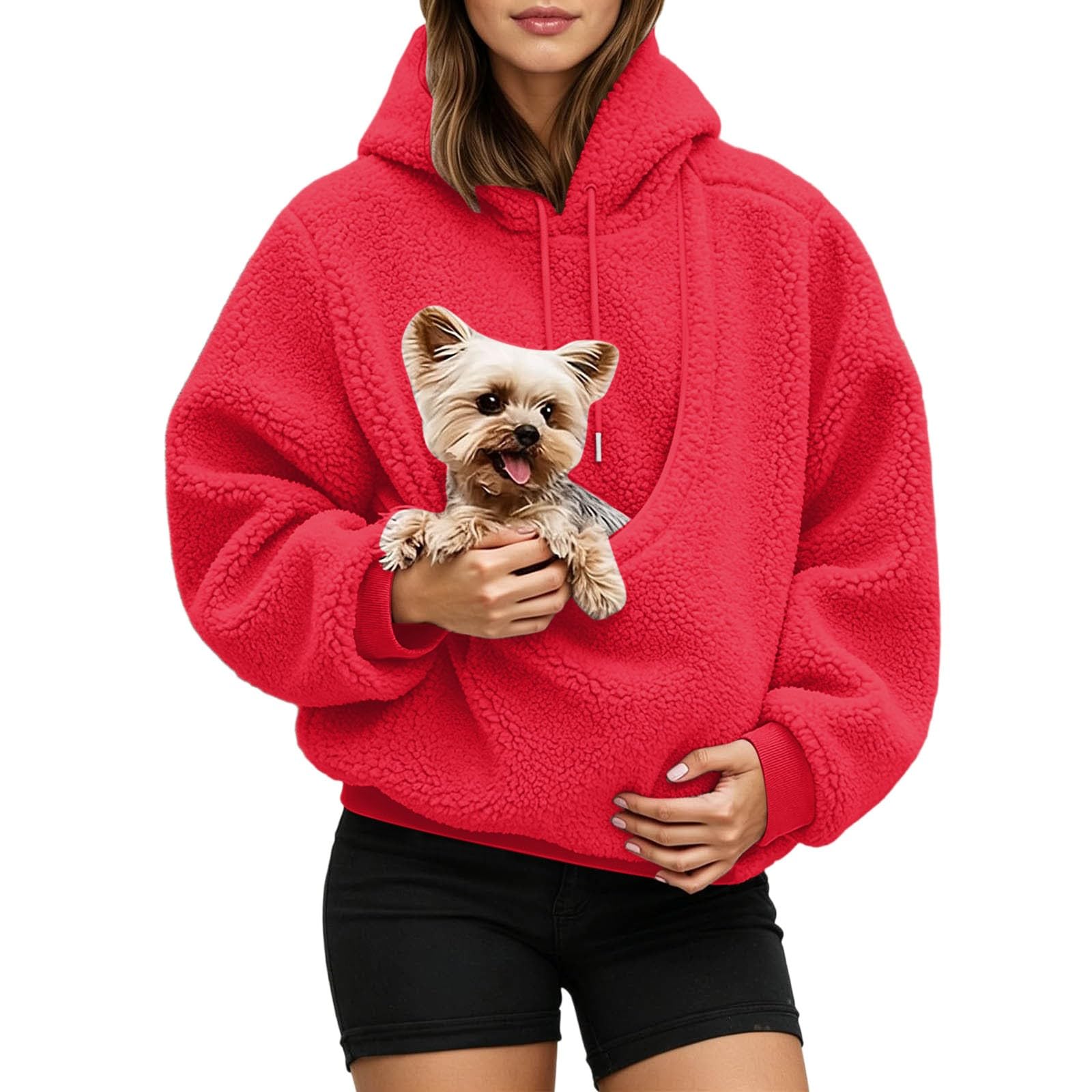 Pet Pouch Hoodie Oversized Pullover for Cats and Small Dogs