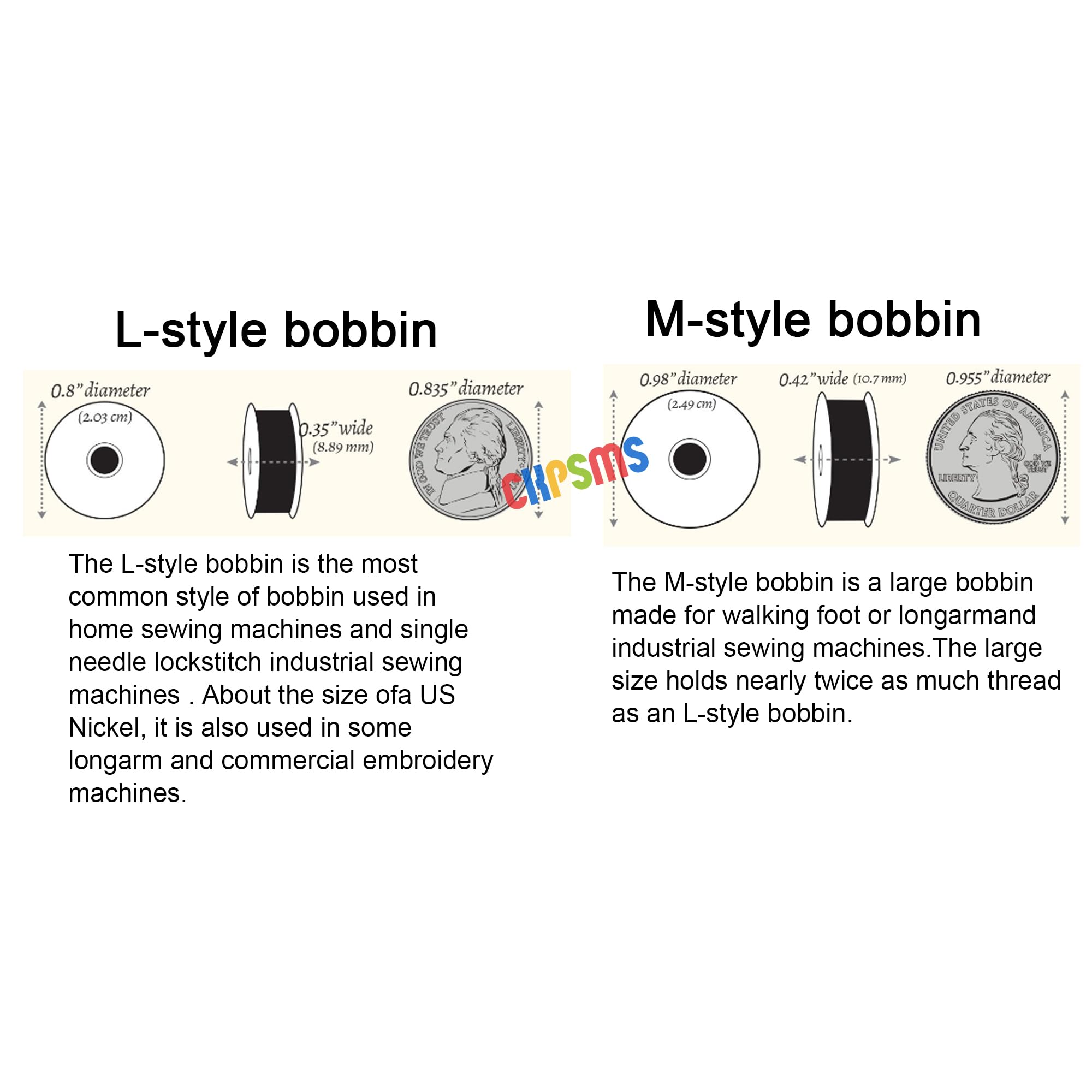 CKPSMS - φ25,8 mm "M" styl TOWA plastikowe szpulki #BO-DBM(P)-SH kompatybilne z/zamiennik dla JUKI Brand DU-1181 DNU-1541 Brother Brand DB2-B797 CONSEW Brand 205RB, 206RB (50 szt.)