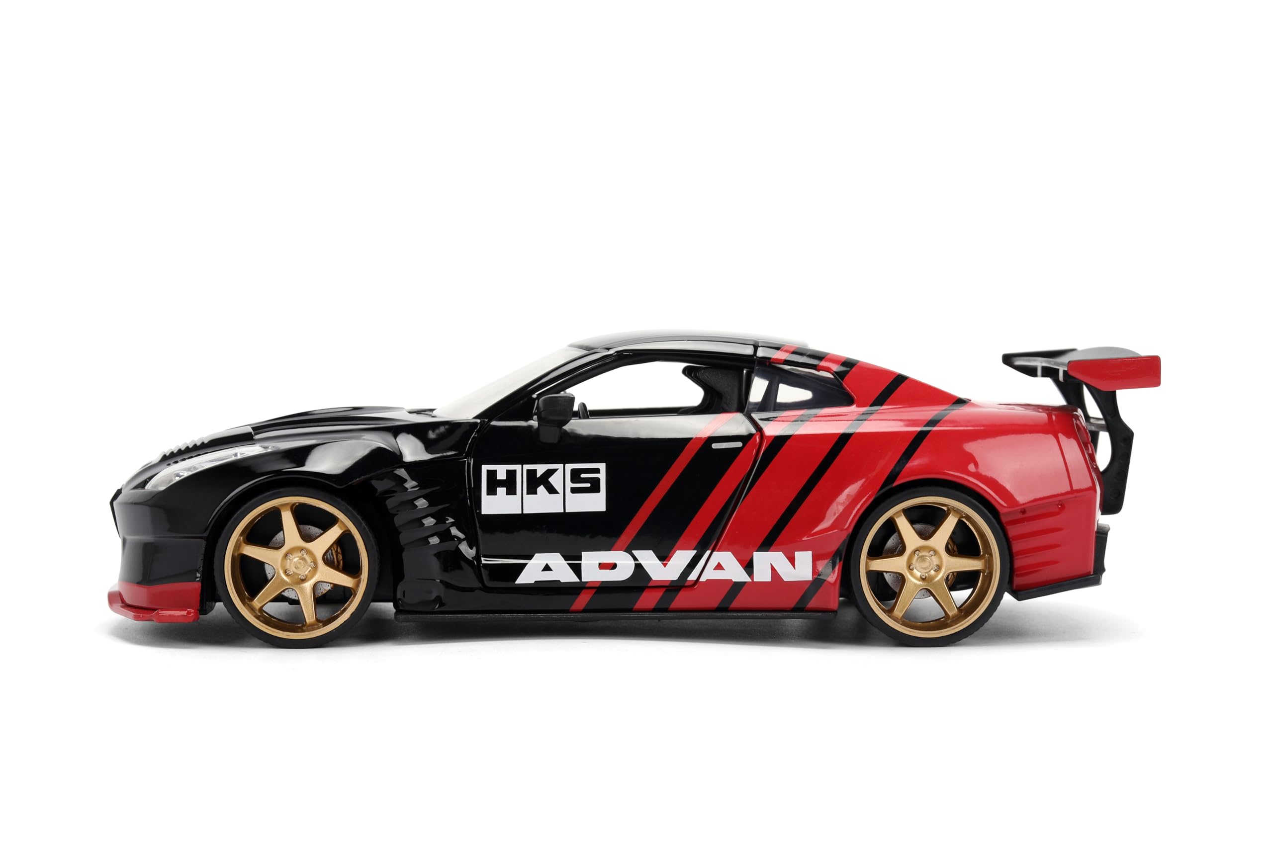 Jada 2009 Nissan GT-R Ben Sopra HSK Advan, Schwarz/Rot Toys 37022-1/24 Druckguss-Modellauto