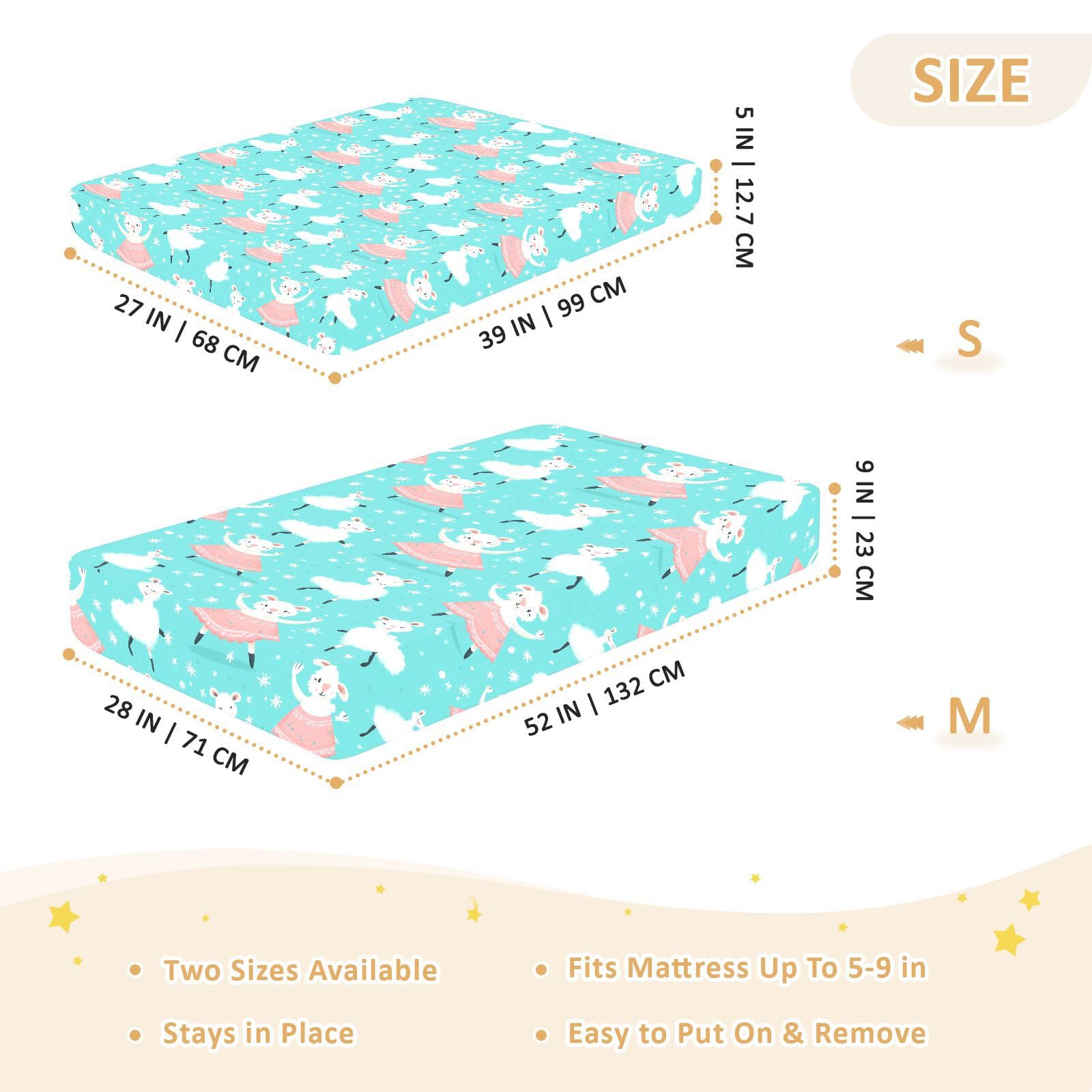 Drap-housse pour berceau de bébé Dancing Lamb pour garçons et filles - 71,1 x 132,1 cm