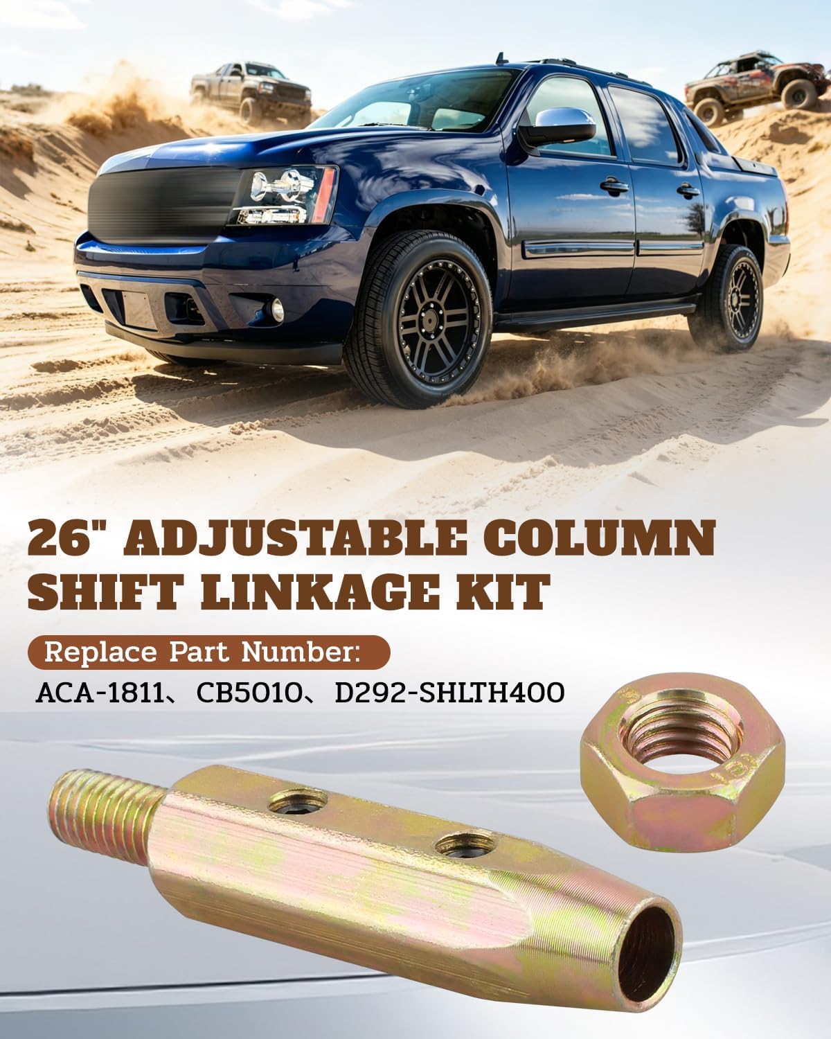 ACA-1811 26" Adjustable Column Shift Linkage Kit Fit for TH350/400/700-R4 Transmissions Truck Replace CB5010、D292-SHLTH400