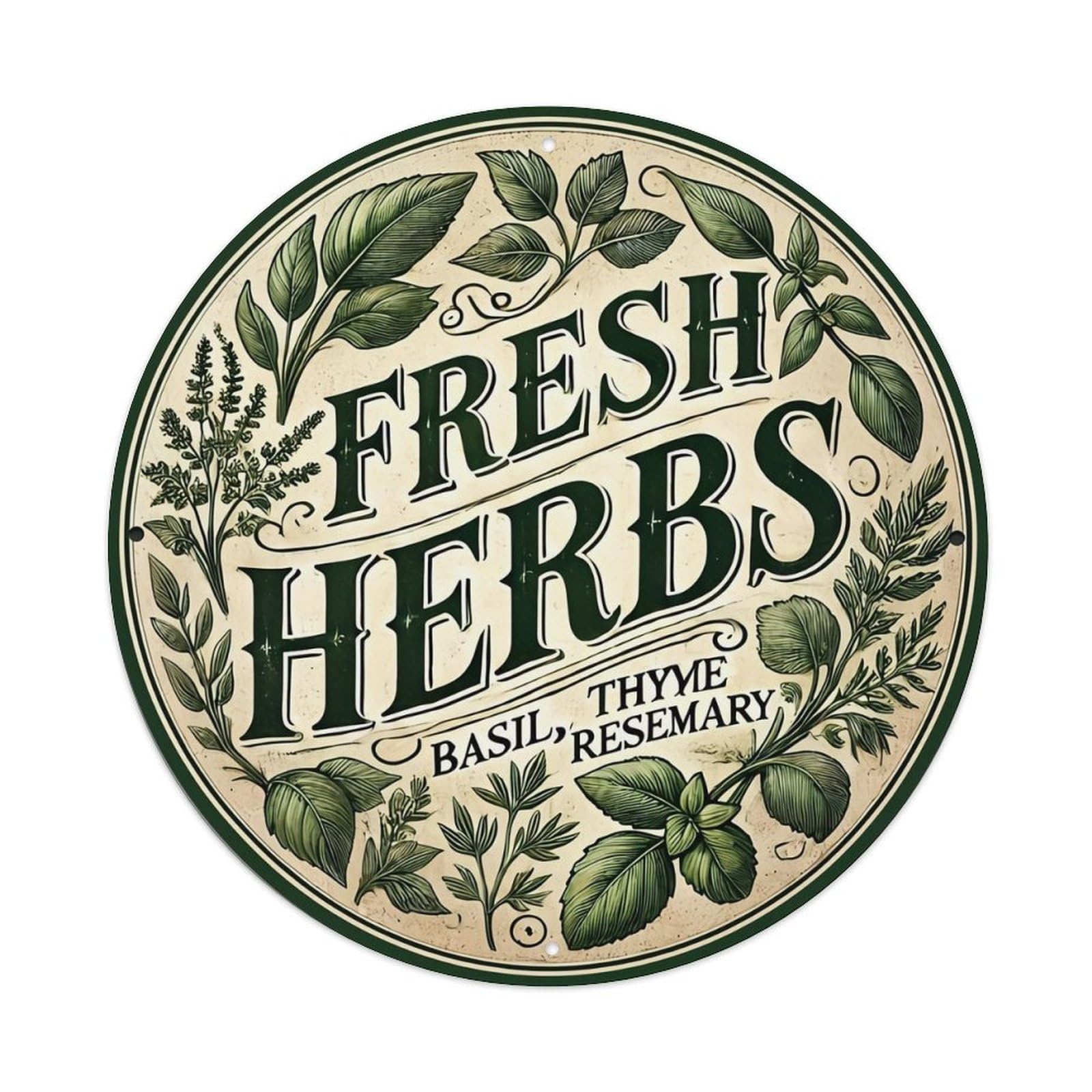 Jdyansheng Vintage Fresh Herbs Botanical Illustration Design Tin Sign Metal Poster Metal Signs For Home Man Cave Bar Cafe Kitchen Laundry Room Wall Decorations 8X8 Inches