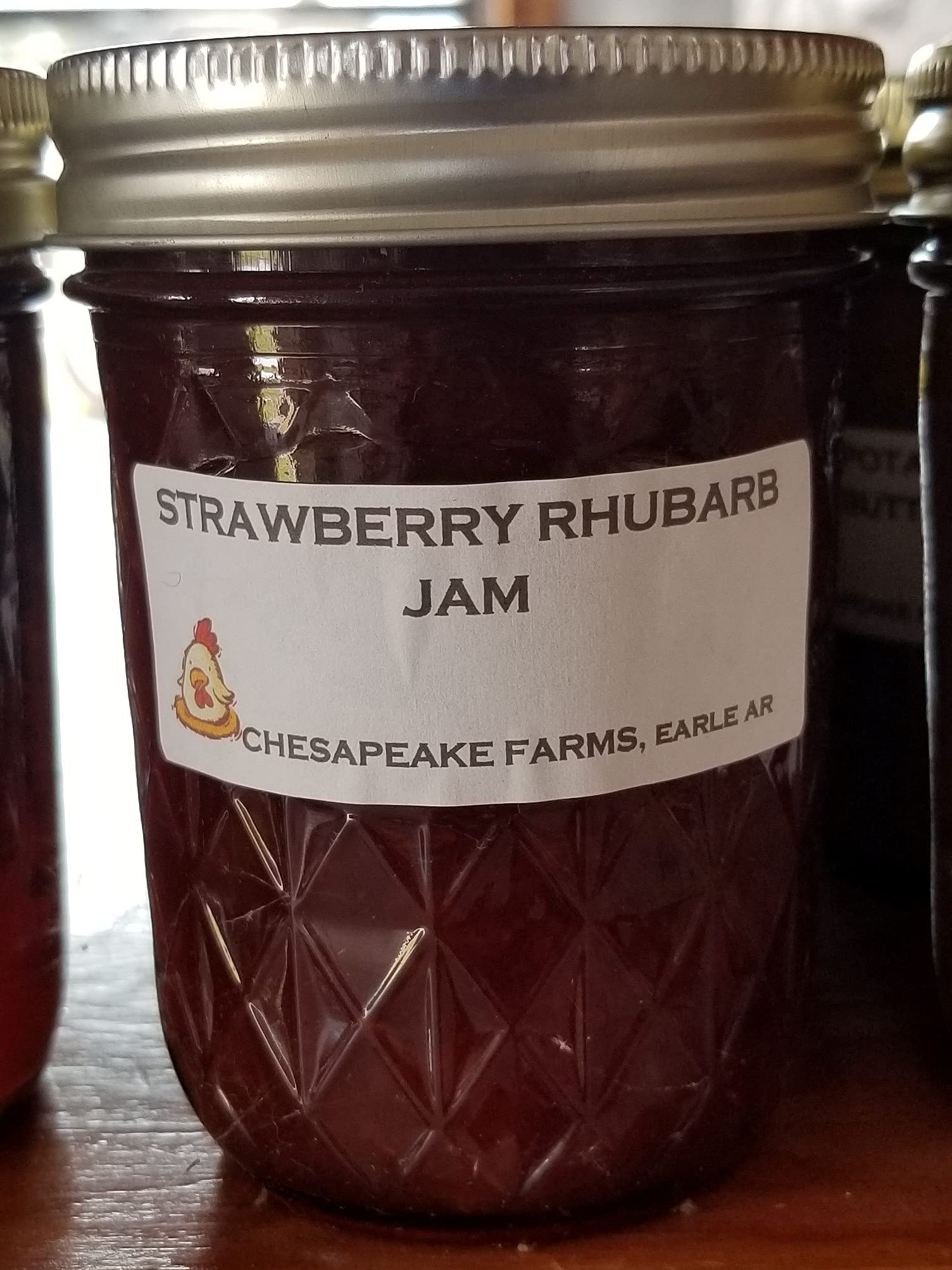 Strawberry Rhubarb Jam 8 Oz Size Arkansas Grown And Made Organic Great Gift Idea!