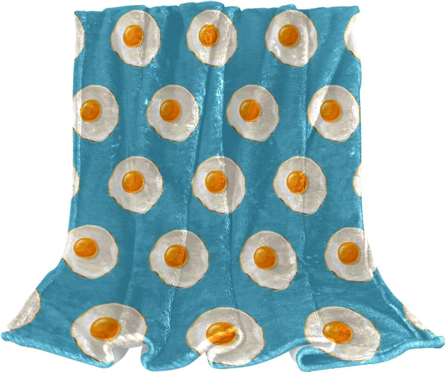 Omelette Blue Background Flannel Blanket UltraSoft Cozy