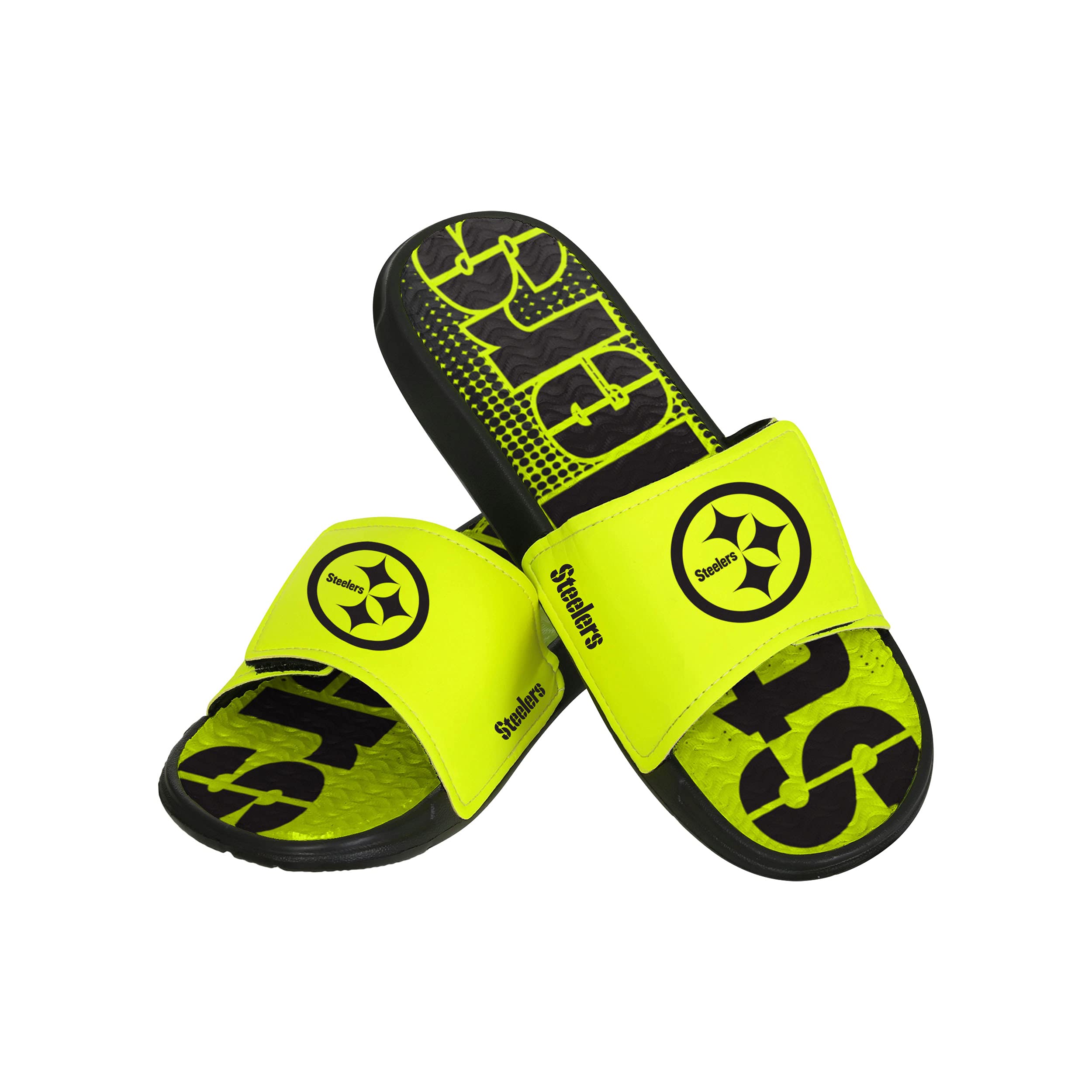FOCO Men's NFL Team Logo Sport Shower Foam Slide Flip Flop Sandals