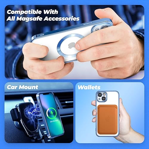 Miniatura 4 de ZCDAYE Funda para iPhone 15 Pro Max, iPhone 15 Pro Max (6.7 pulgadas) Funda compatible con carga inalámbrica, borde galvanizado transparente TPU a