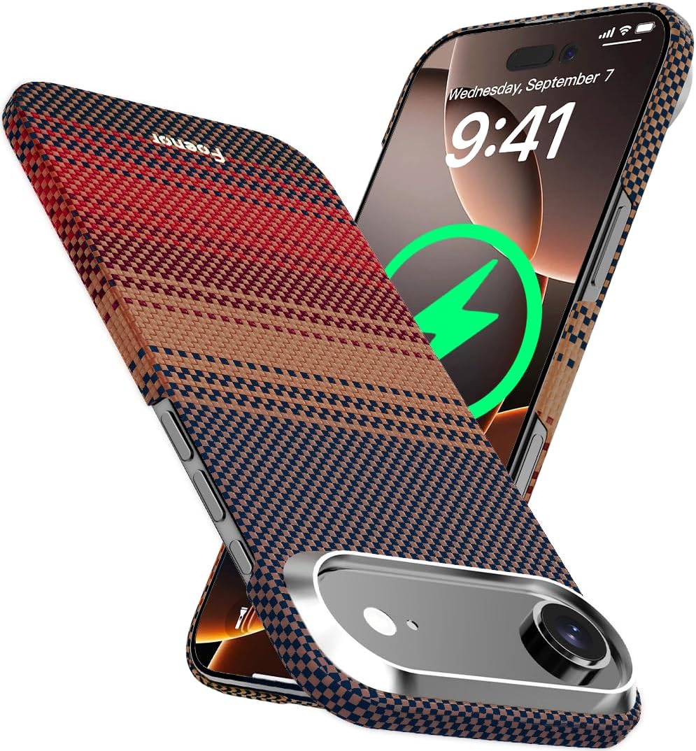 Aramid Fiber for iPhone 17 Air Case,Compatible with MagSafe,Ultra Thin & Lightweight Case for iPhone 17 Air,Kevlar Aramid Fiber with Ultra-Slim Caseless Feel (Plain/Sunset)