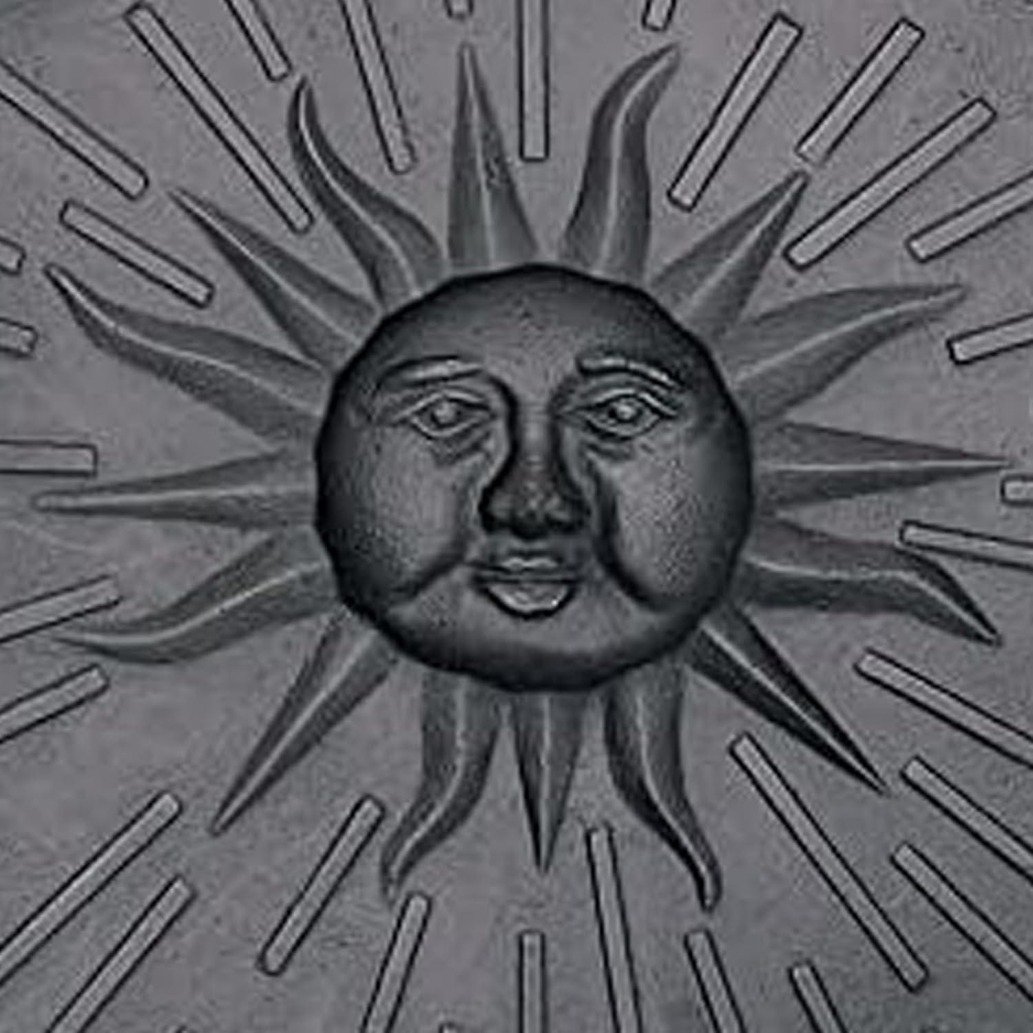 Sun Cast Iron Fireback Heavy-Duty Fireplace Heat Reflector with Sun Design, Durable Black Finish, Simple & Sturdy Construction, Protects Firebox Wall, 24 x 0.25 x 18 Inches