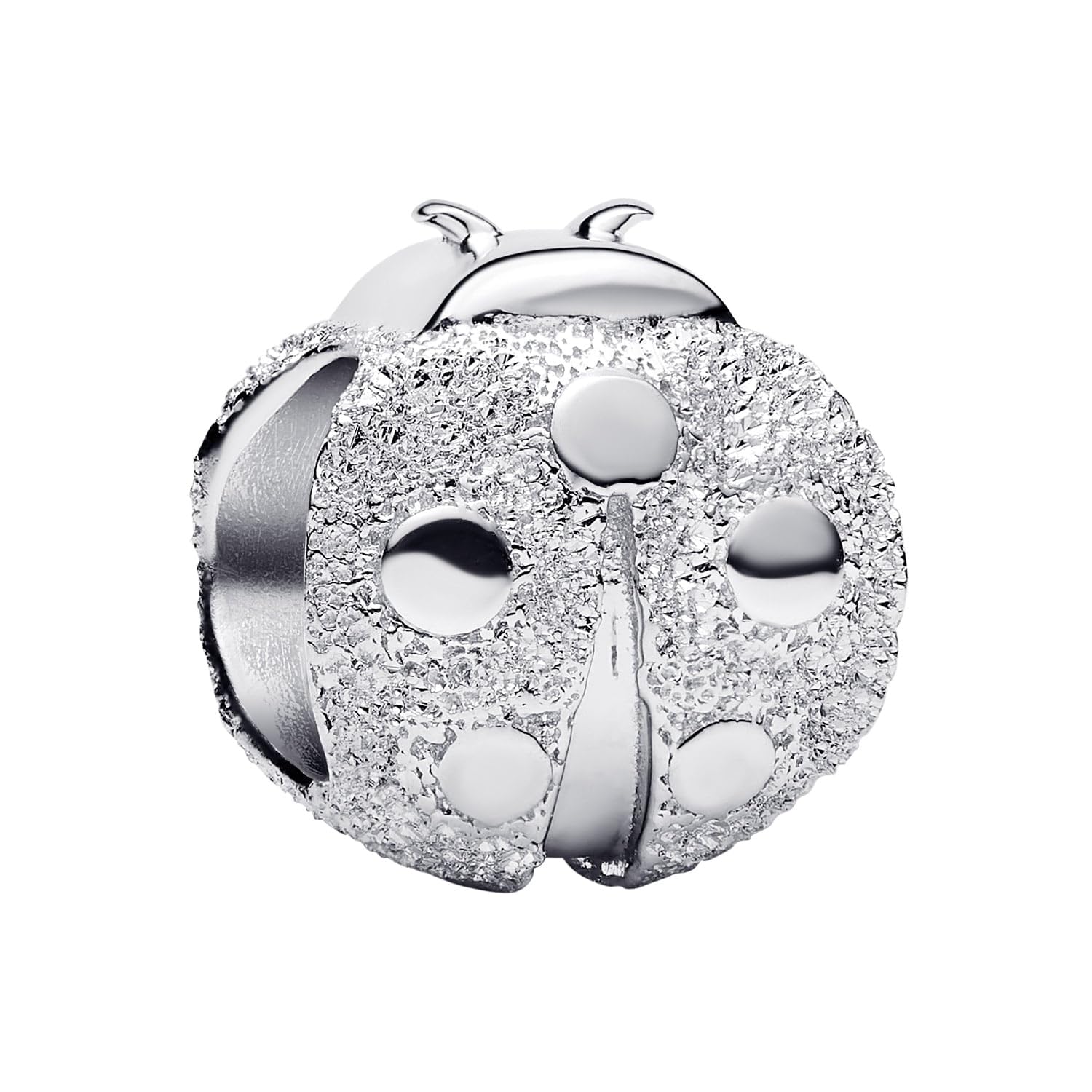 PANDORA Moments 794527C00 - Ciondolo a forma di coccinella testurizzata in argento Sterling, compatibile con Moments
