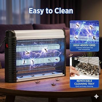Electric Bug Zapper 35W, UV Fly Killer Lamp with 4000V High Voltage Grid, Mosquito Killer Lamp for Indoor & Sheltered Outdoor Use, Hanging Insect Killer for Flies, Mosquitoes & Moths