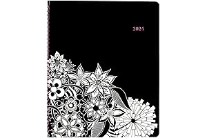 2024 Weekly & Monthly Appointment Book, 8-1/2" x 11", Large Mead Cambridge FloraDoodle Planner