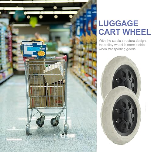 Miniatura 5 de SOLUSTRE Ruedas giratorias de alta resistencia, 2 piezas, carrito de compras resistente, ruedas con ruedas, ruedas giratorias, juego de ruedas