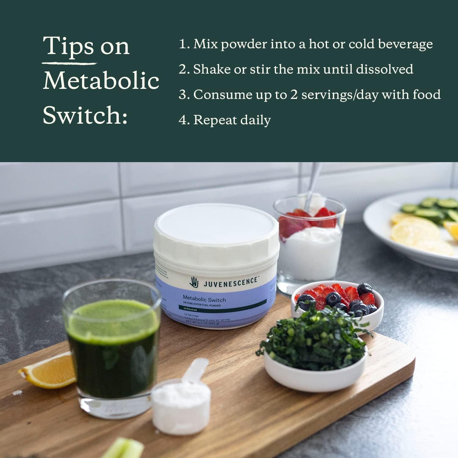Juvenescence Metabolic Switch Fuel Powder - C6 Ketone Di-Ester (14 Servings) - Switch on Ketosis - BHB