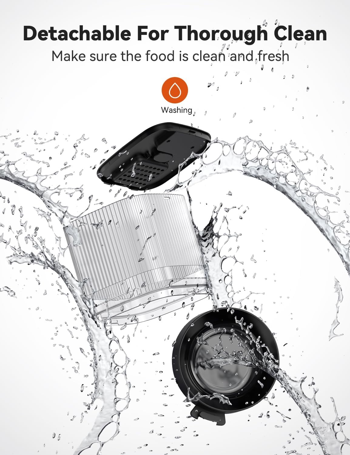 Detachable components for thorough cleaning